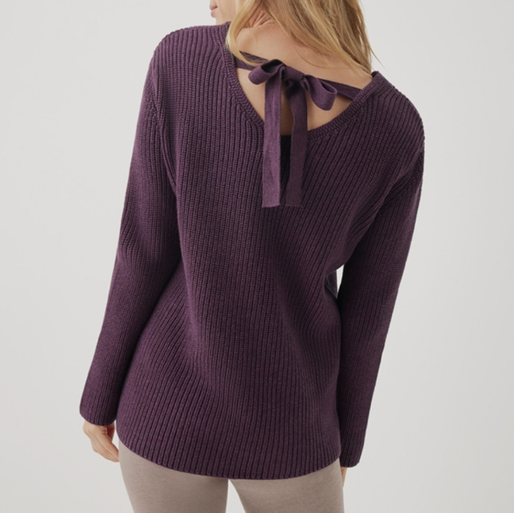 Pact tieback bow sweater